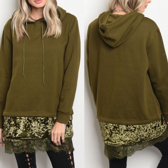 Bellanblue Sweaters - AVERY Lace Detail Sweater - OLIVE